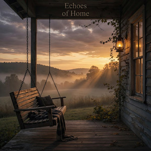 Album cover for Echoes of Home — misty autumn path with golden light